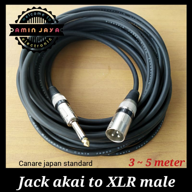 Kabel gitar to mixer jack xlr male to akai 6,5 mm