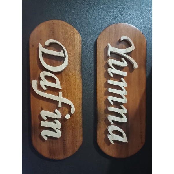 

papan nama Kayu, gabtungan kunci, gantungan pintu, hiasan mrja, inisial