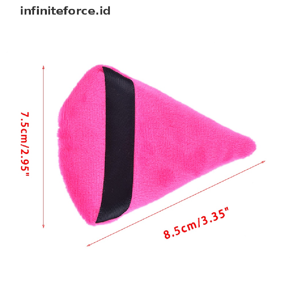 Infiniteforce.id 2pcs / Set Spons Puff Velvet Bentuk Segitiga Untuk Makeup / Kosmetik Wanita