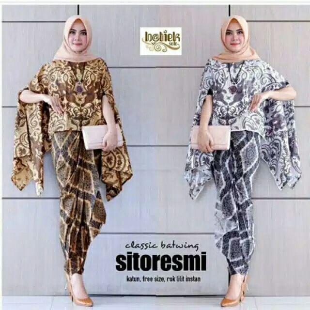 Batik Couple 2543 Blus Batwing Rok Lilit Kemeja Pria Wanita Modern Premium Sarimbit Katun