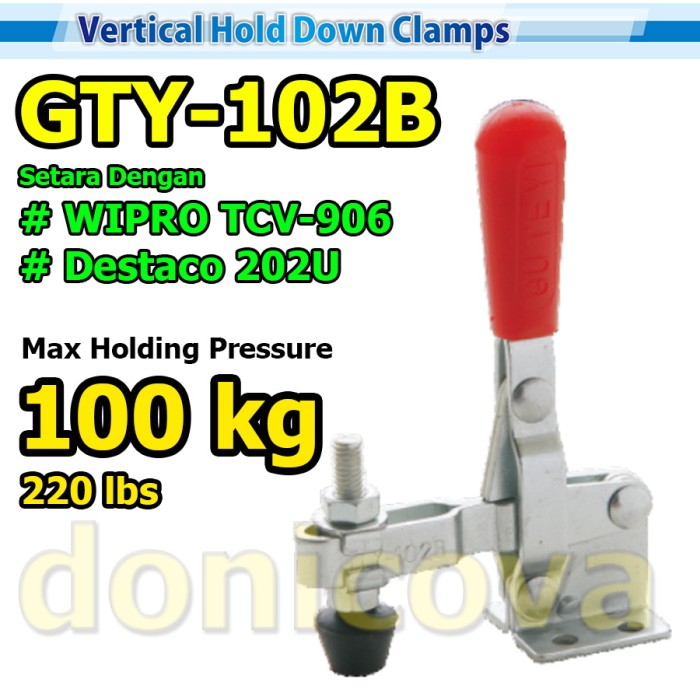 Toggle Clamp Vertical GH 102B GTY 102 B setara WIPRO TCV-906 100kg