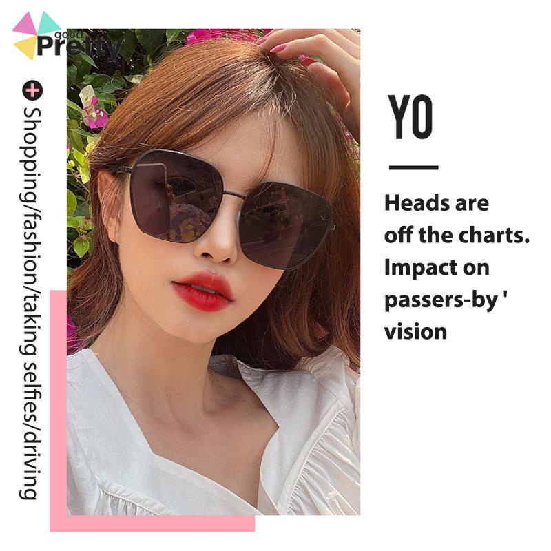 Kacamata Hitam Pelindung UV Lensa Gradasi Bingkai Besar Untuk Wanita - PD