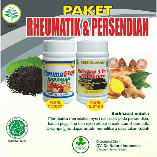 OBAT Rematik Encok Nyeri Sendi RHEUMASTOP HABATOP 3IN1 DE NATURE