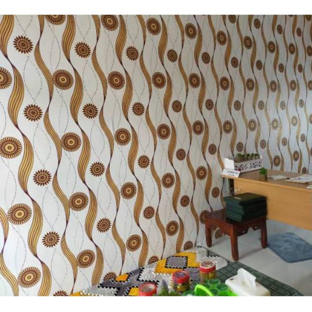 Wallpaper sticker minimalis polkadot gold uk 45cm x 10meter | Shopee