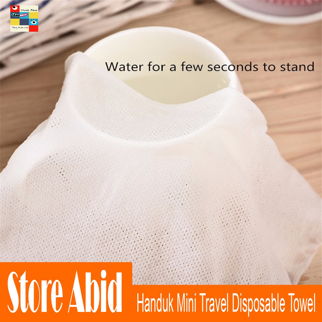 Tissue Handuk Mini Permen Travelling Liburan Kompress Towel Portable