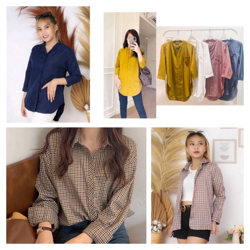 NunuLisaTan - Atasan wanita Blouse lengan panjang model terbaru