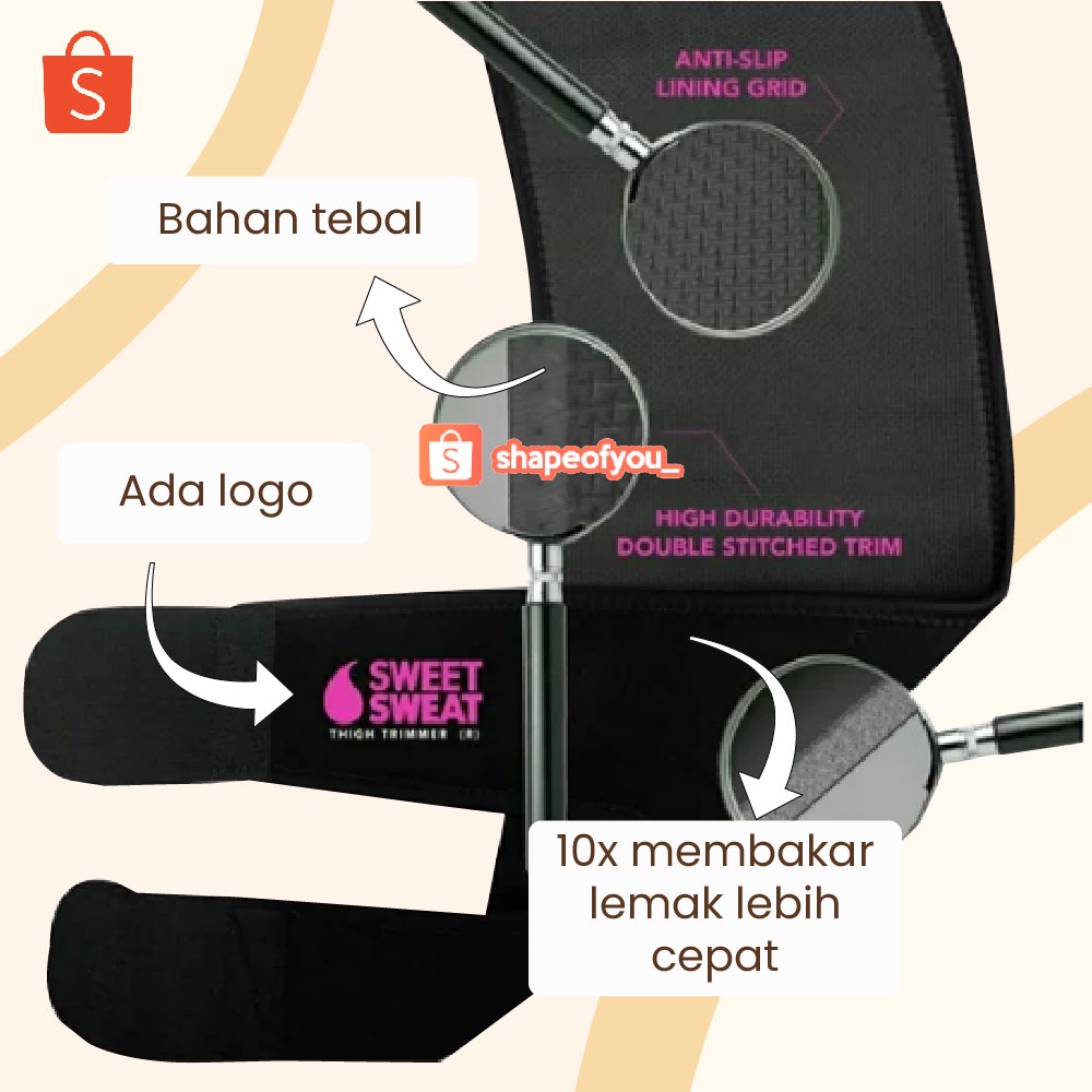 Korset Pelangsing / Alat Pengecil Paha &amp; Betis Kaki / Pembakar Lemak Sweat Sweat Shape Of You