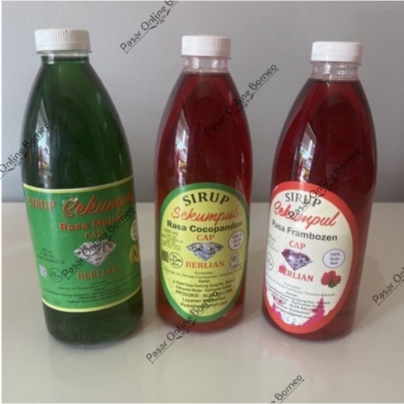 Sirup Syrup Sekumpul Frambozen Cocopandan Melon 600 ml Cap Berlian