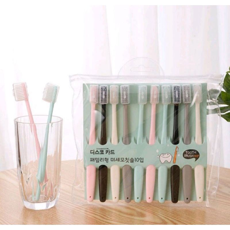 SIKAT GIGI DEWASA 1 set isi 10 pcs / toothbrush sikat gigi double care sensitiv