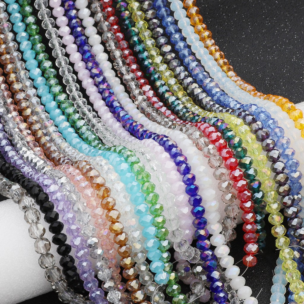 70Pcs 8mm Rondelle Austria Faceted Crystal Glass Beads Loose Spacer Beads for Jewelry Making Charms Craft Beads Accessories