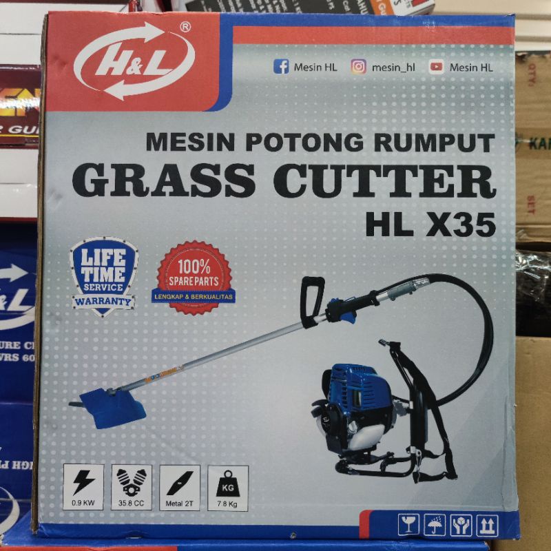 Mesin Potong Rumput Gendong H&amp;L Brush Cutter 4 Tak HL X35