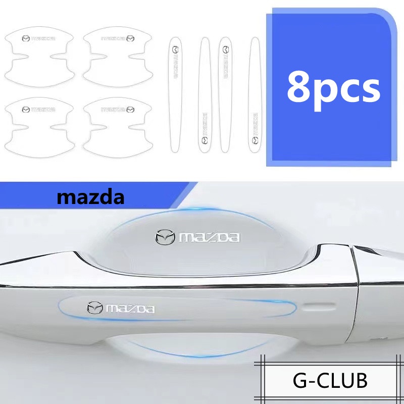 Stiker Pelindung Gagang Pintu Mobil Transparan anti Gores / Debu Untuk mazda