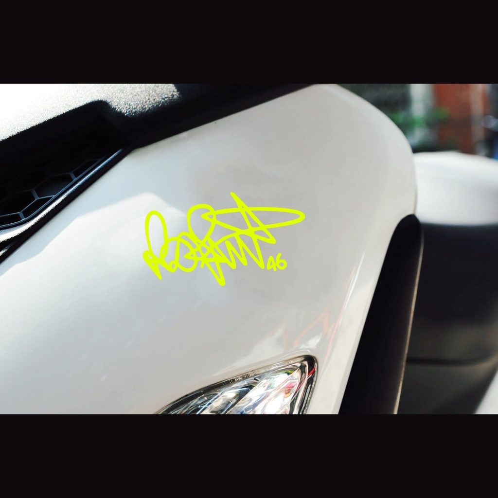 VR 46 Rossi Motor Stiker Motorcross Sisi Stiker Fender Stiker AGV Helm Neon Kuning Stiker