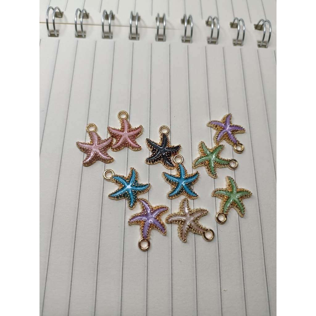 Charm enamel pendant liontin bandul bintang laut besi