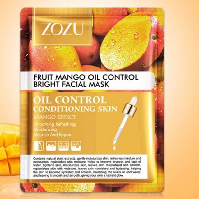 Zozu Fruits Sheet Mask Extract Natural Hydrating Facial Mask Masker Wajah Ekstrak Buah Buahan