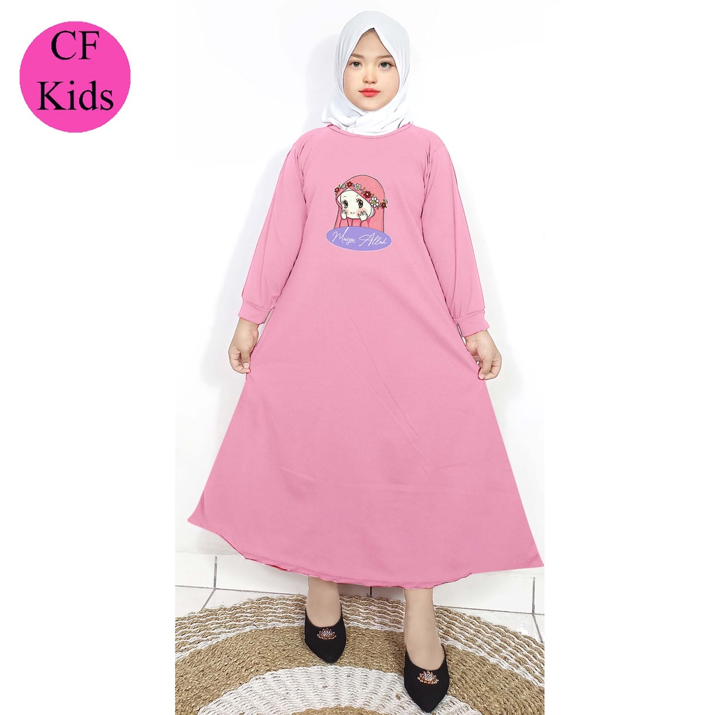 Gamis Anak Perempuan DTF Hana Pink Masya Allah CF Kids