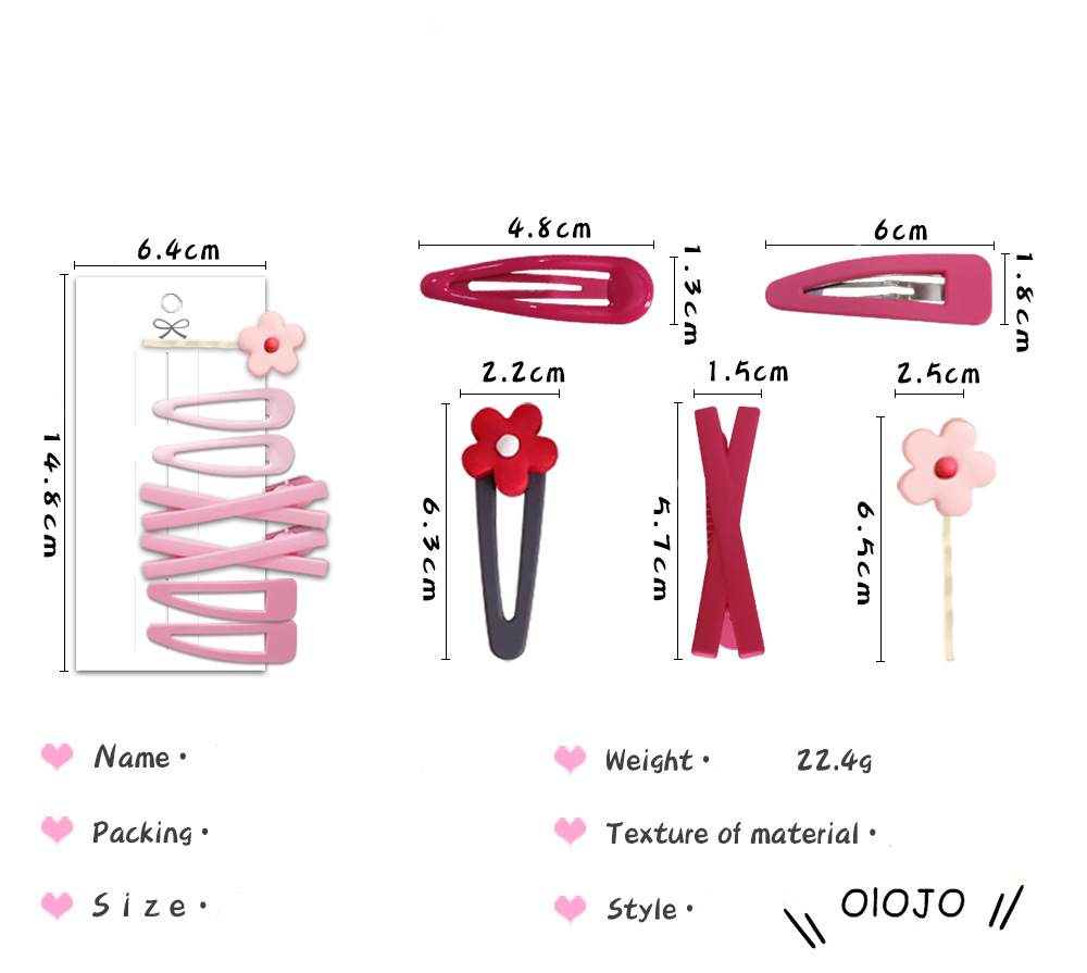 Ins Korean Flower Avocado Cute Side Clip Girl Bangs Flower Hairpin Color Water Drop Clip