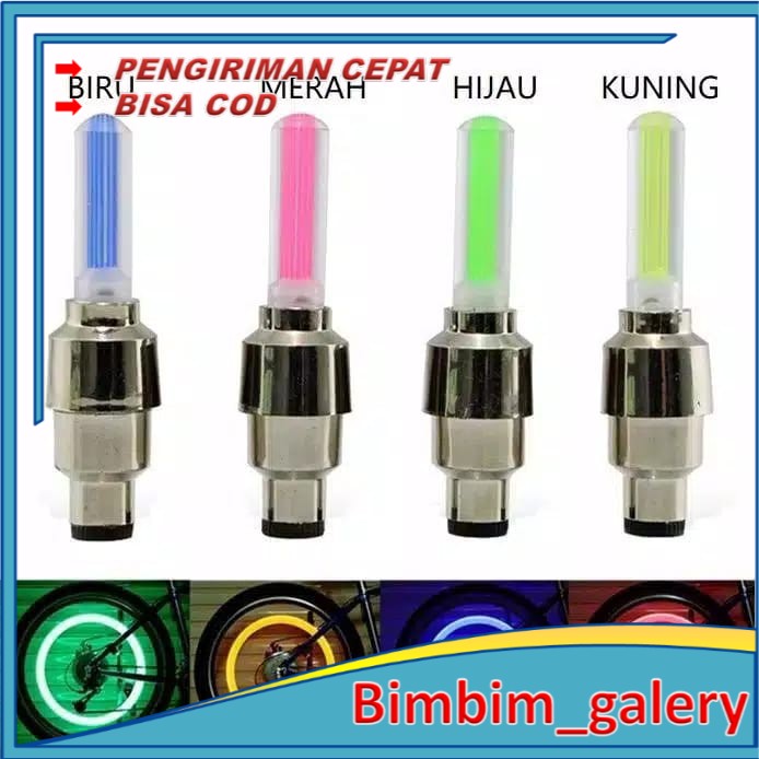 (2 PCS) Lampu Roda Ban Mobil Sepeda Motor / Tutup Pentil LED