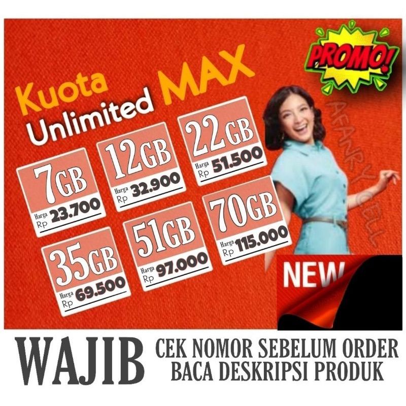 UnlimitedMax PAKET DATA INTERNET TELKOMSEL TERMURAH 35GB, 51GB, 70GB
