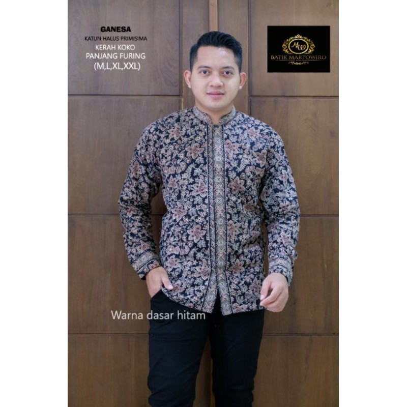 Suplier Kemeja / Koko Batik Pria Lengan Panjang Berfuring Asli Solo Bunga Keningkir 0Lg5O3rfbyXe8Y
