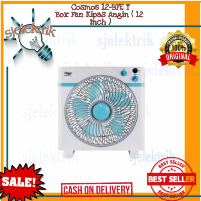 Kipas Angin duduk kotak segi 4 / Box Fan Cosmos BFE-T 12 inch
