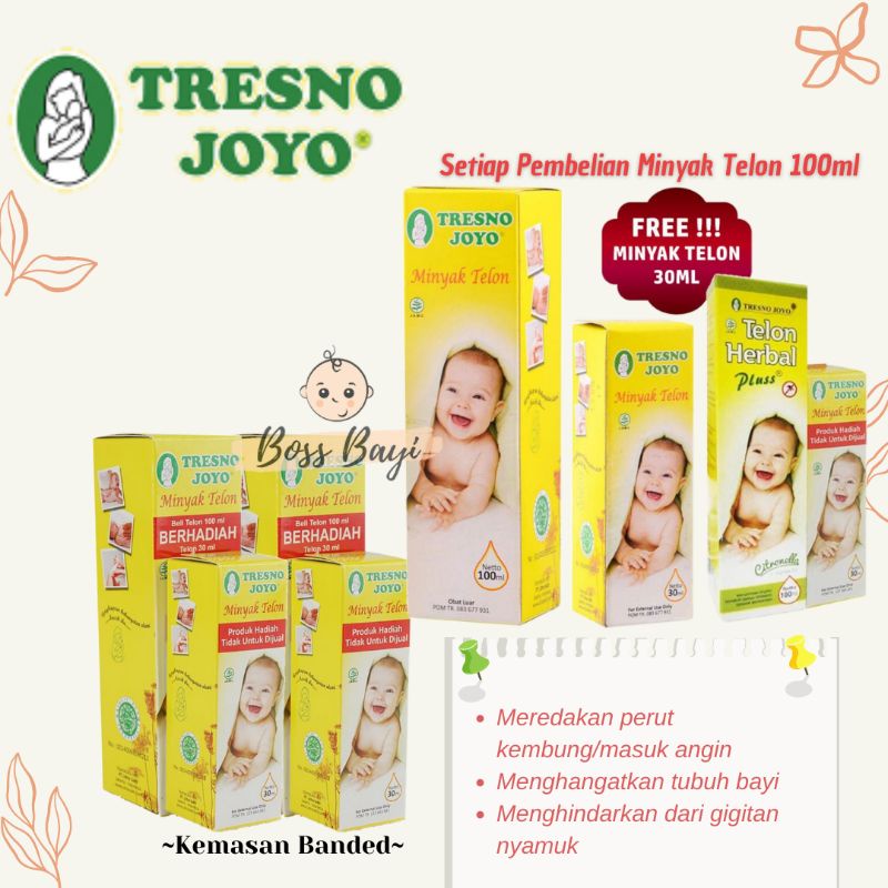 TRESNO JOYO - Minyak Telon Banded 100ml Free 30ml Original / Plus Citronella