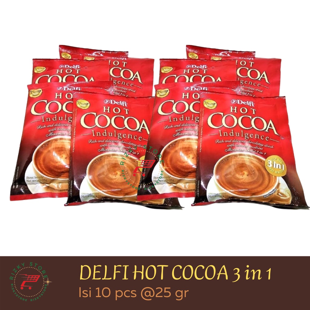 DELFI HOT COCOA MIX 3 IN 1 / MINUMAN COKLAT/ kayak Cadbury 1 Renceng isi 10 sachet @25 gram