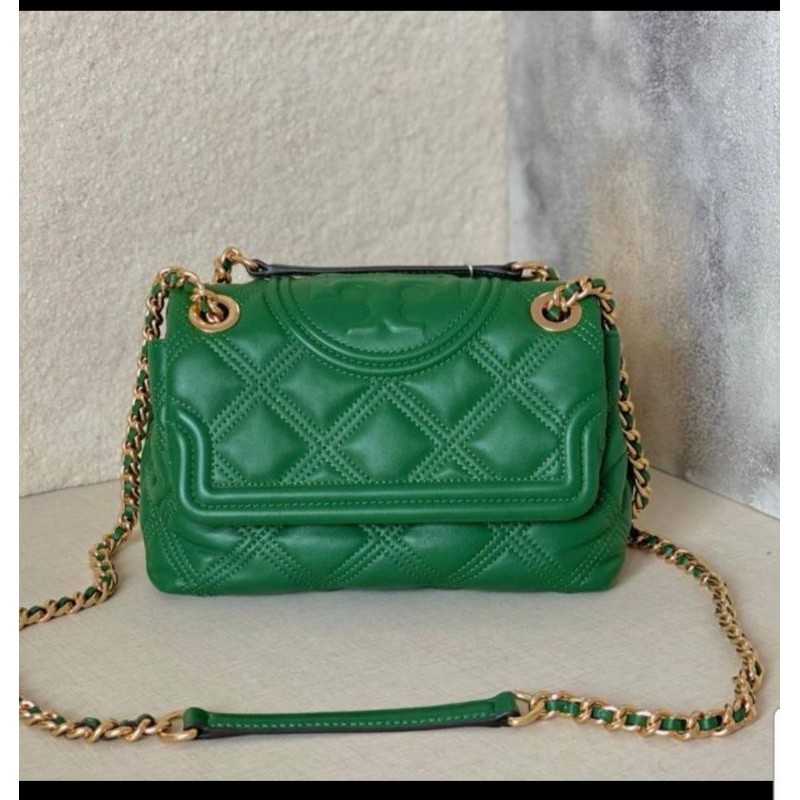 Tas tory burch fleming soft small convertible shoulder arugula asli