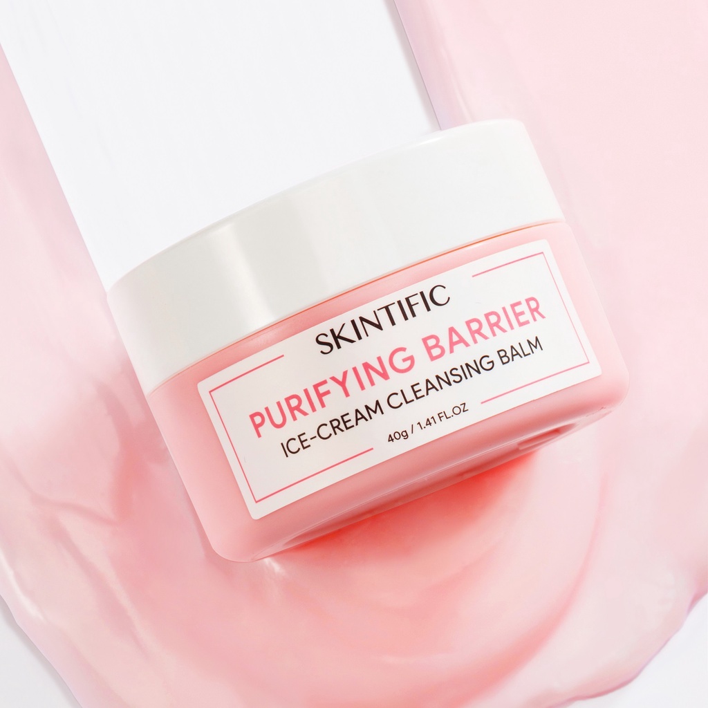 [FLASH SALE] - SKINTIFIC Purifying Barrier Ice Cream Cleansing Balm 40g Make Up Remover Pembersih Muka Cosmetics