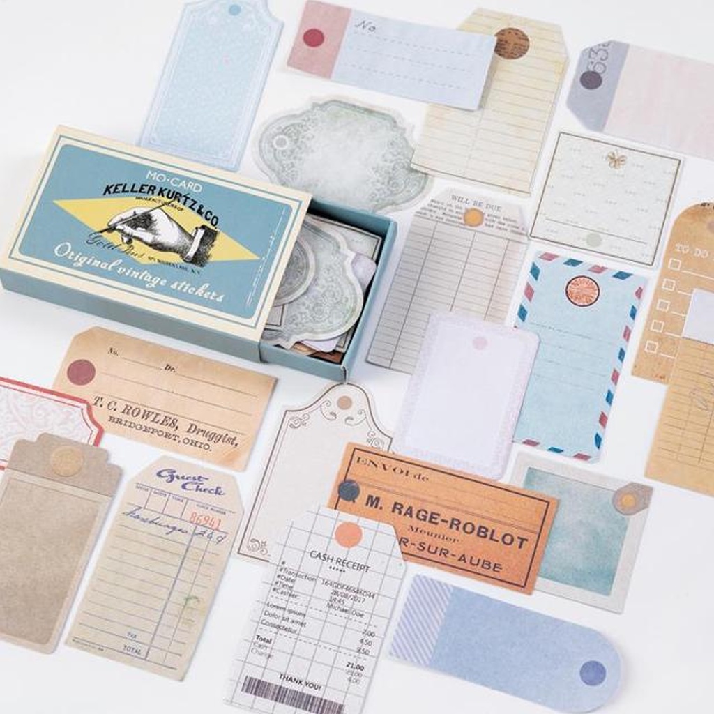 

Mo. Card Vintage Label Ticket Original Stickers