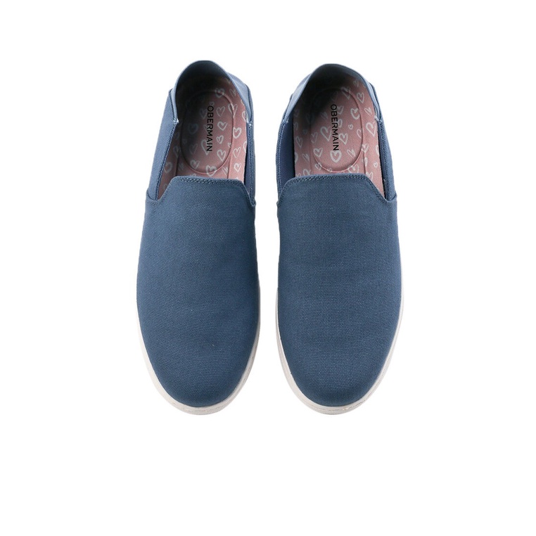 SEPATU SLIP ON OBERMAIN PRIA ORIGINAL CASUAL BRANDED ASLI BIRU OM10