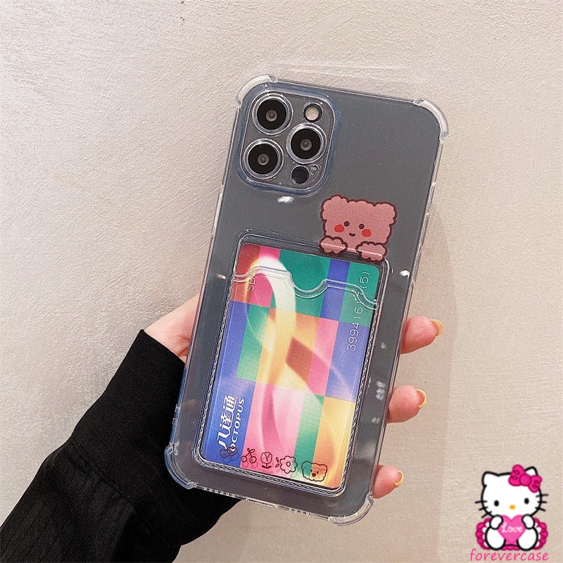 Soft Case Tpu Transparan Bumper Karet Shockproof Desain Kartun Kelinci Beruang Untuk Iphone 13 Pro Max 12 11 Pro Max X Xs Max Xr 8 7 Plus