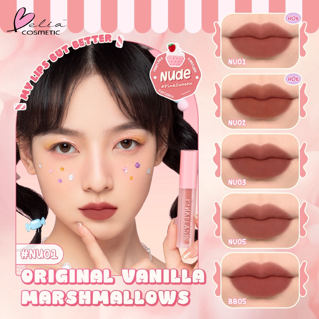 ❤ BELIA ❤ PINKFLASH Powdery LipGloss PF-L16 | Lipgloss | Pewarna bibir | BPOM