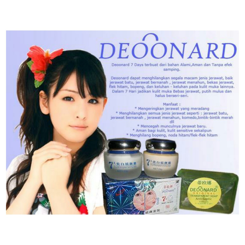 (paket) BPOM DEOONARD KRIM PENGHILANG JERAWAT - CREAM DEOONARD bahan Alami