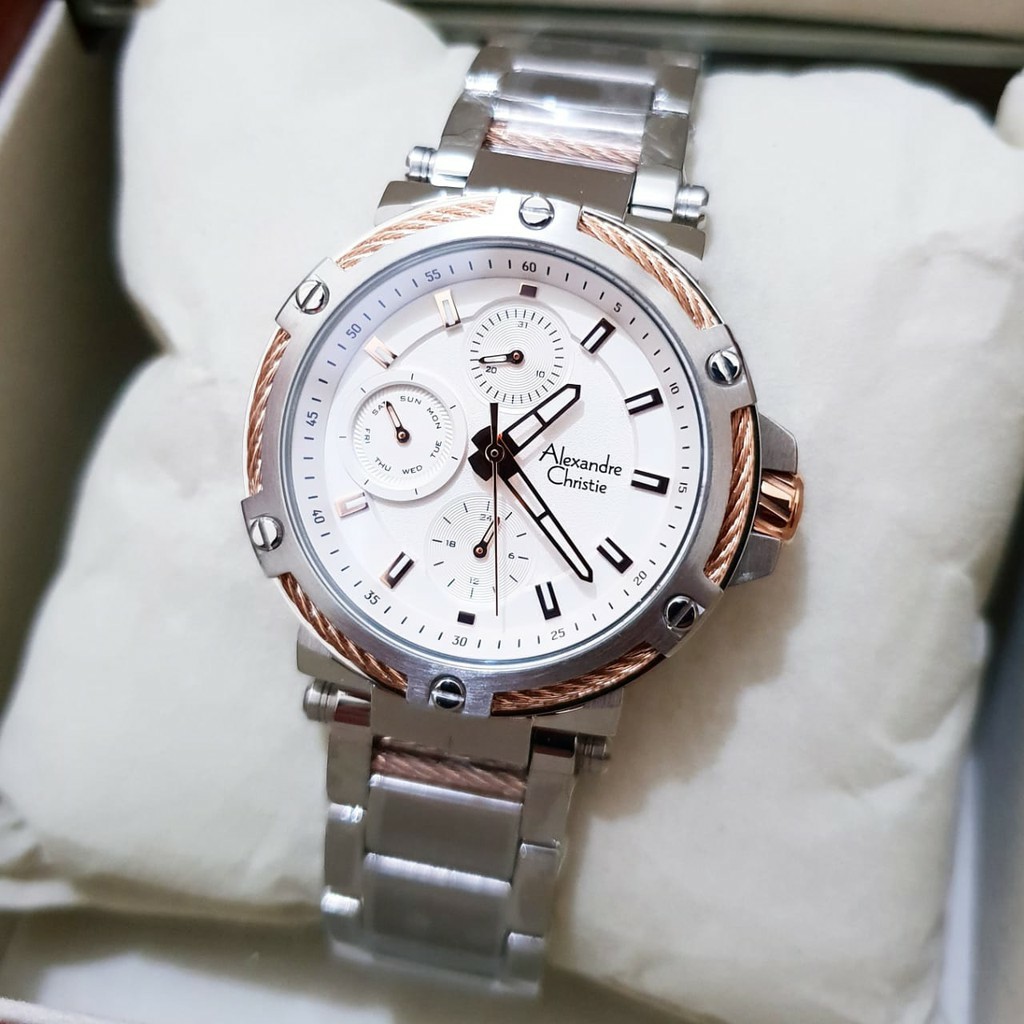 AC alexandre Christie AC 6561 Wanita Original Stainless Silver Lis Gold