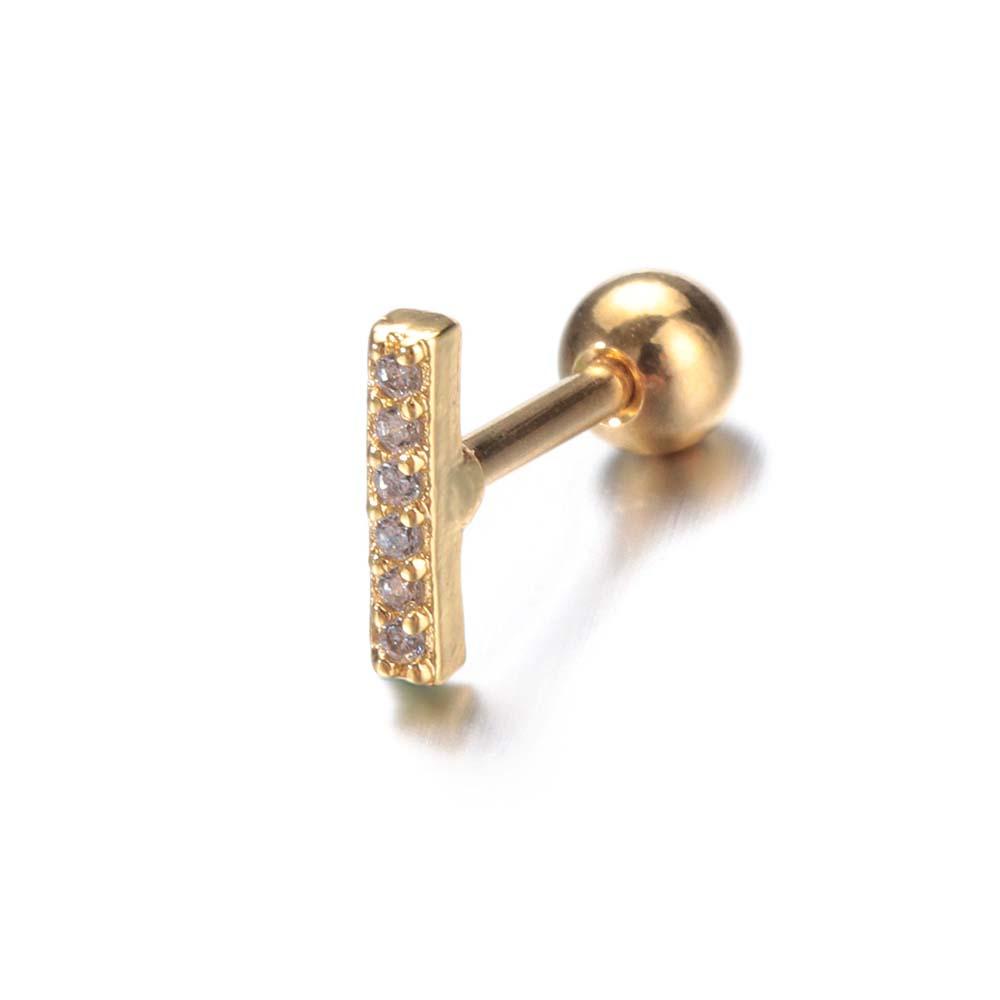 Needway Stud Earring Keong 1Pc Tulang Rawan Tragus Jantung Salib Bulan Berlian Imitasi Zirkon Perhiasan Tindik