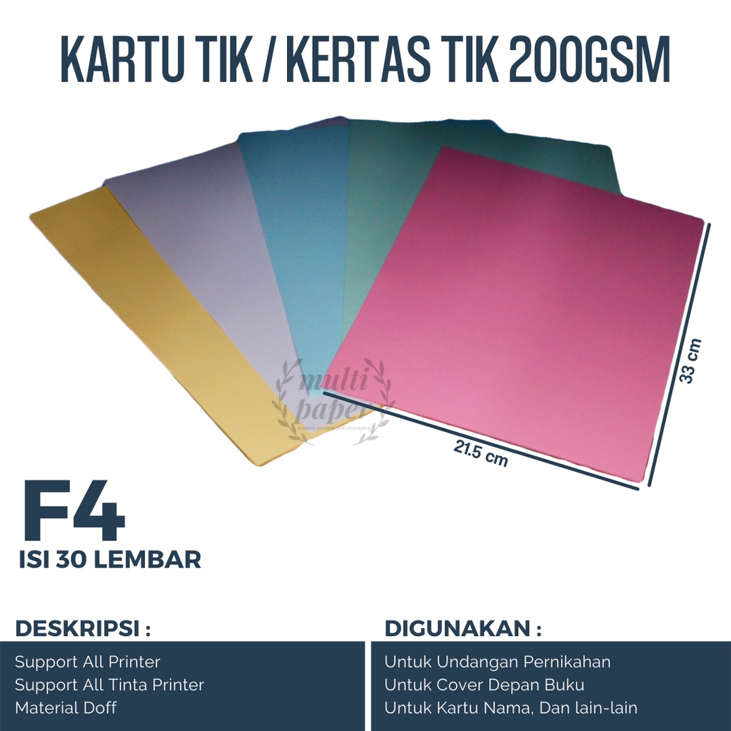 

Kertas TIK F4 isi 30 lembar / Kertas 200gsm F4 TIK