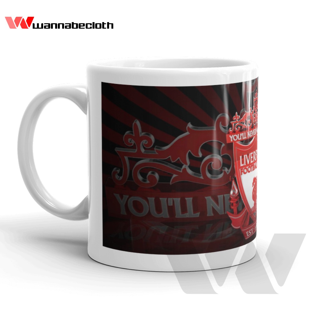 Mug Liverpool Gelas Liverpool Mug Bola Gelas Bola Mug Custom Mug Unik Cetak Mug Liverpool YNWA Logo