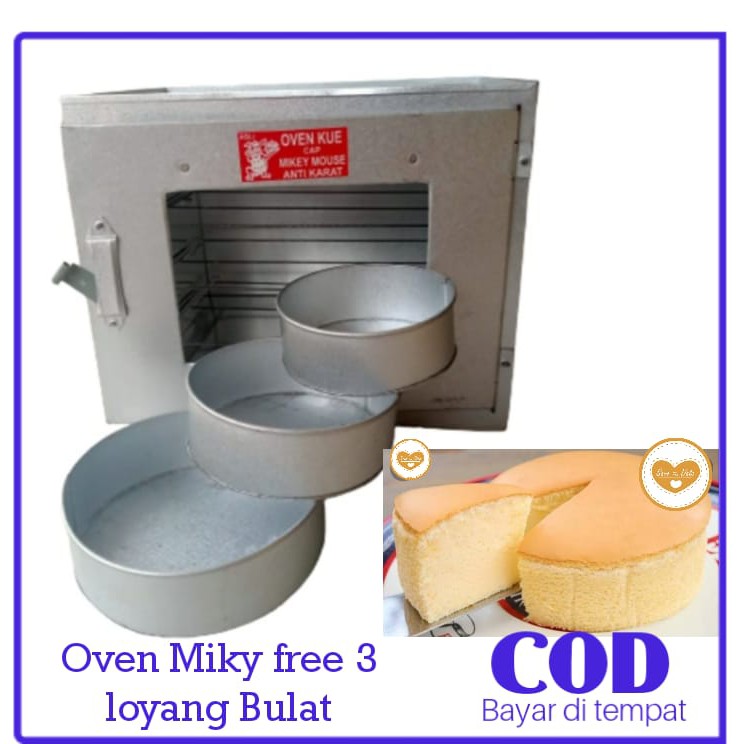 Oven Kompor Miky Susun 3 Gratis 3 loyang bulat