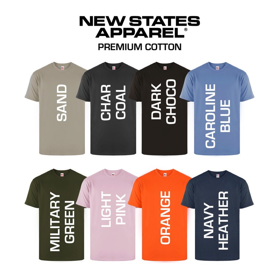 Kaos Polos New States Apparel 7200 Premium Cotton T-shirt Combed 24s  (Part 2)