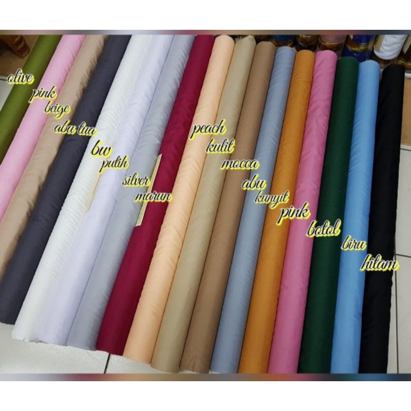 Bahan/Kain Katun Hero Combet,Furing,bahan jilbab/Harga Tertera Setegah Meter