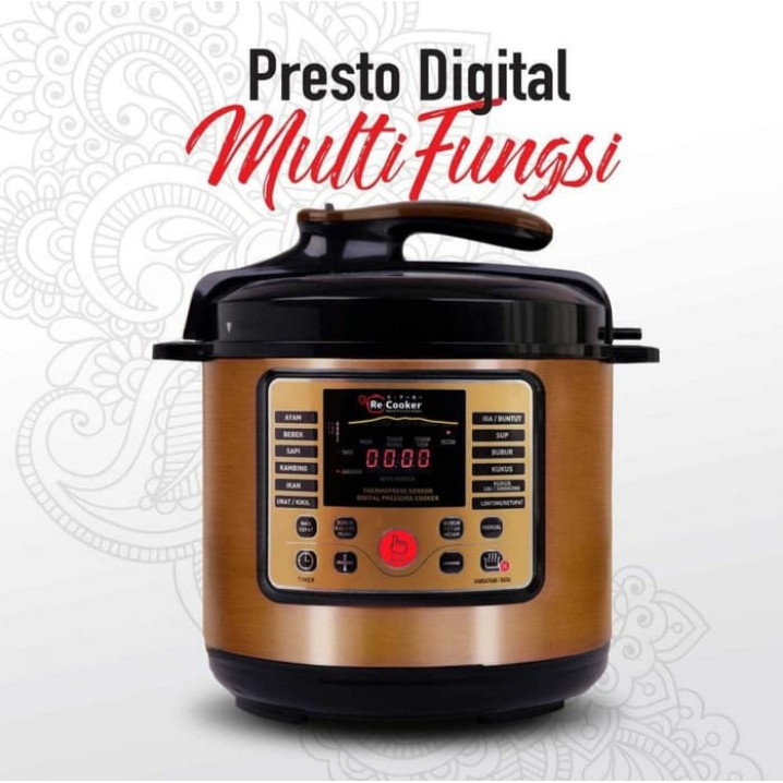 ReCooker RP608 Presto Digital Multi Fungsi Rice Cooker 6L Multi Fungsi