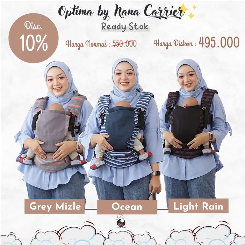 [BISA COD] Optima V3 half woven Optima V3 Nana Babycarrier Gendongan SSC tenun M-shape untuk 0-4th