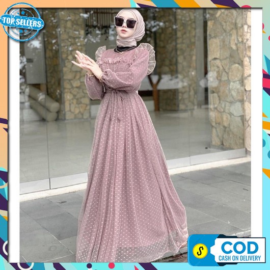 Gamis Wanita Muslimah Syari Dewasa Jubah Muslim Cewek Maxidress Casual Baju Muslim Wanita Remaja Dew