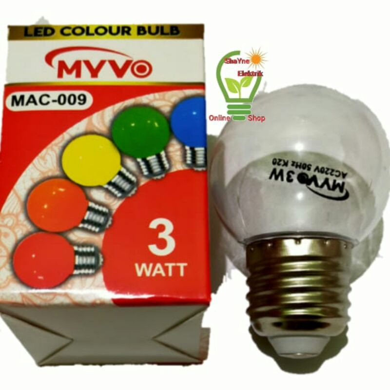 LED Myvo 3 watt Warna 3w / LED MYVO PING - PONG 3 Watt PROMO LAMPU TIDUR / LAMPU Hias