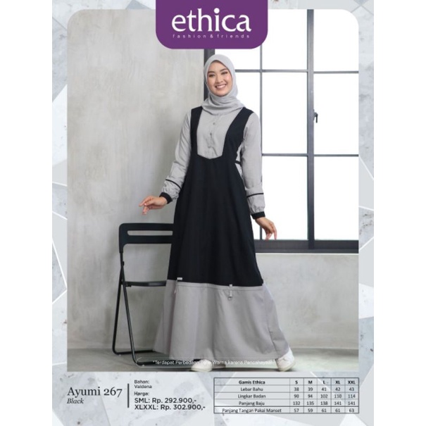 BAJU GAMIS TERBARU 2021 / GAMIS ETHICA AYUMI 267 / GAMIS SIMPLE ELEGAN / GAMIS MODERN / DRESS CANTIK