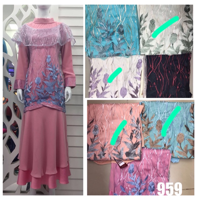 dress maxi brukat dree lebaran gamis brukat tulle