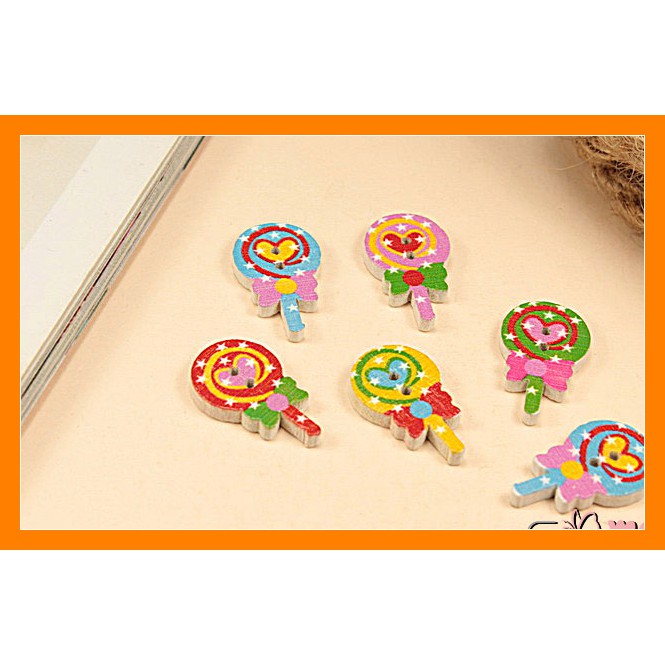 

5 Buah Kancing Kayu Permen 2 cm KKN103 FTN Craft