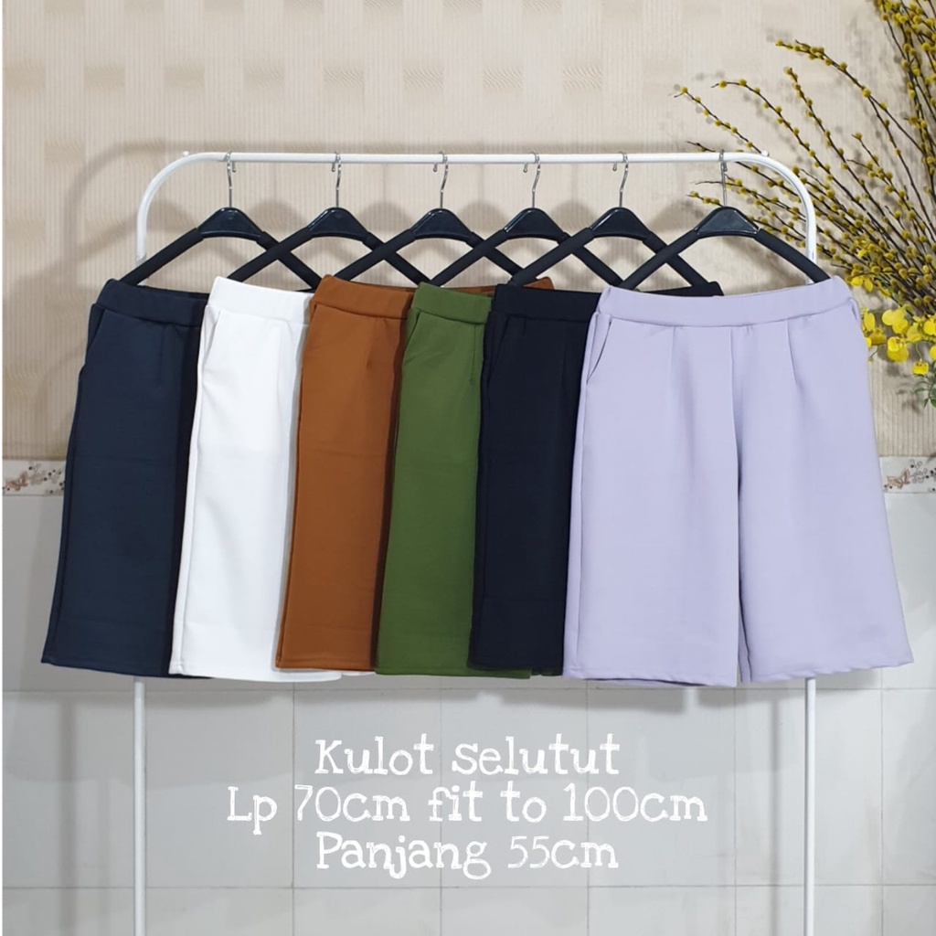 Celana Kulot 7/8 Bahan Scuba Premium Polos
