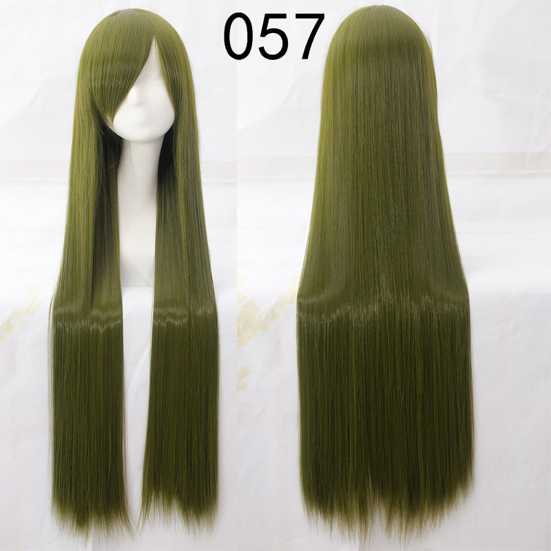 099 DARK wig base 100 cm lurus wanita cosplay rambut palsu